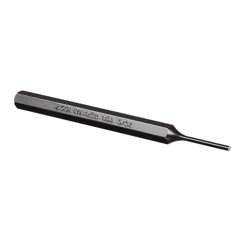 Mayhew Tools 21001 SAE Pin Punch, 3/32 x 0.88" Pin, 4-1/2" OAL x 1/4" Body, Black Oxide Finish - Image 1